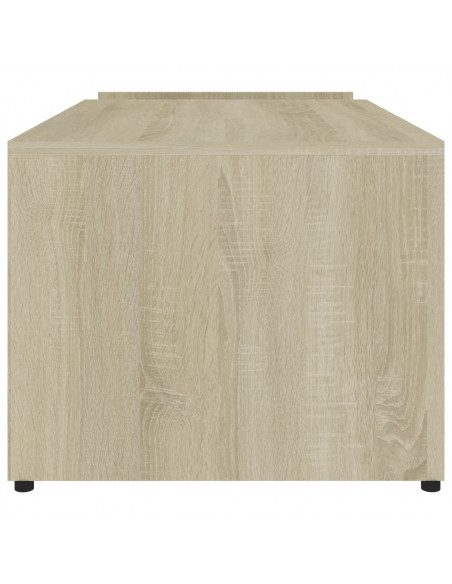 Tavolino Bianco e Rovere Sonoma 90x45x35 cm Legno Multistrato