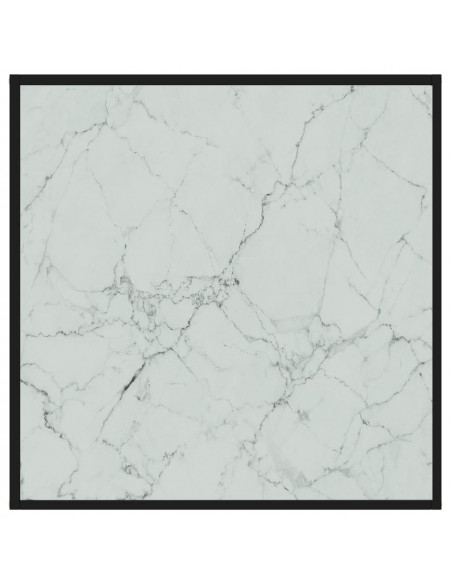Tavolino da Salotto Bianco 80x80x35 cm in Vetro Temperato