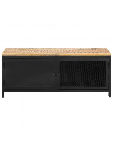 Tavolino da Caffè 90x50x37 cm in Legno Massello di Mango Grezzo