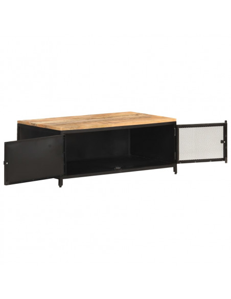 Tavolino da Caffè 90x50x37 cm in Legno Massello di Mango Grezzo