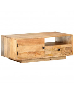 Tavolino da Caffè 90x50x35 cm in Legno Massello di Mango 2