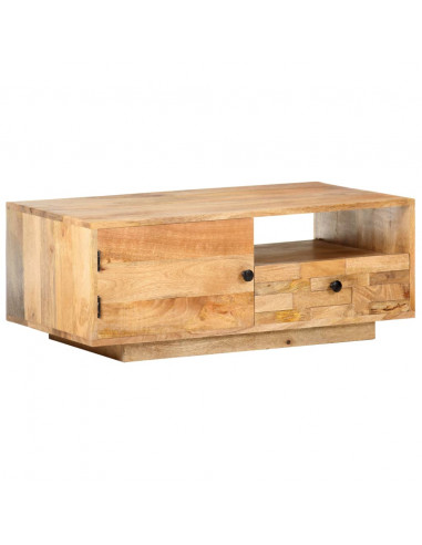 Tavolino da Caffè 90x50x35 cm in Legno Massello di Mango