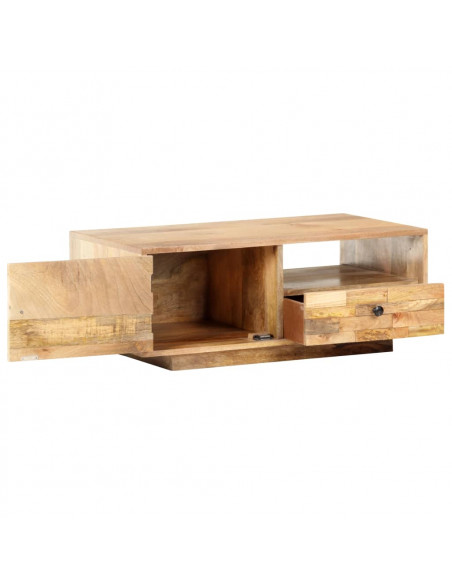 Tavolino da Caffè 90x50x35 cm in Legno Massello di Mango