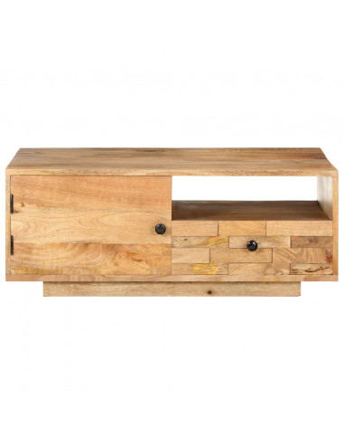 Tavolino da Caffè 90x50x35 cm in Legno Massello di Mango