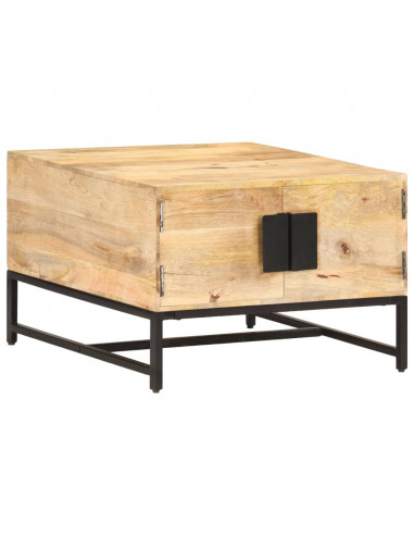 Tavolino da Caffè 67x67x45 cm in Legno Massello di Mango