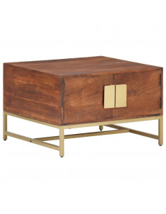 Tavolino da Caffè Marrone Miele 67x67x45 cm in Massello Acacia 2