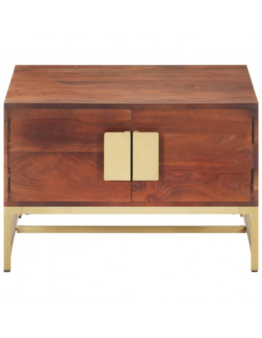 Tavolino da Caffè Marrone Miele 67x67x45 cm in Massello Acacia