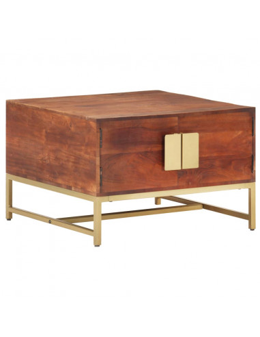 Tavolino da Caffè Marrone Miele 67x67x45 cm in Massello Acacia