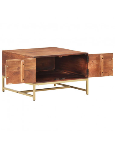 Tavolino da Caffè Marrone Miele 67x67x45 cm in Massello Acacia