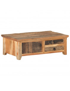 Tavolino da Caffè 90x50x35 cm in Legno Massello di Recupero 2