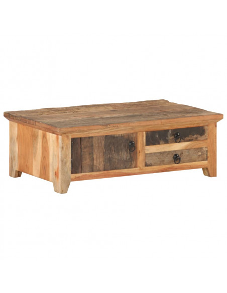 Tavolino da Caffè 90x50x35 cm in Legno Massello di Recupero