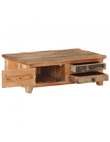 Tavolino da Caffè 90x50x35 cm in Legno Massello di Recupero