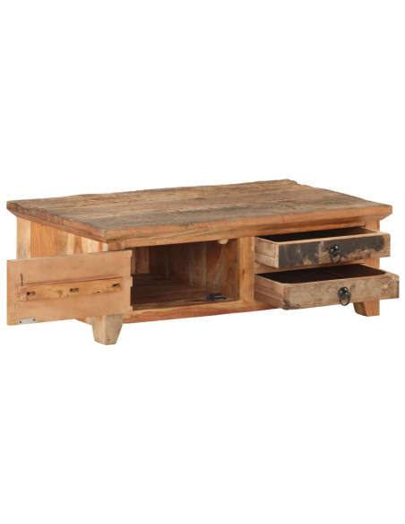 Tavolino da Caffè 90x50x35 cm in Legno Massello di Recupero