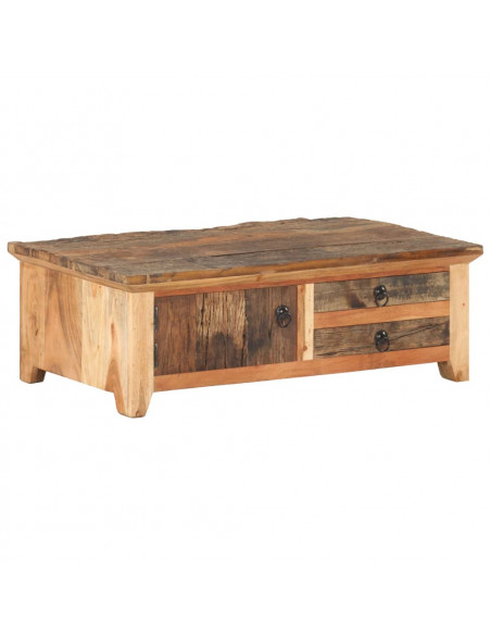 Tavolino da Caffè 90x50x35 cm in Legno Massello di Recupero