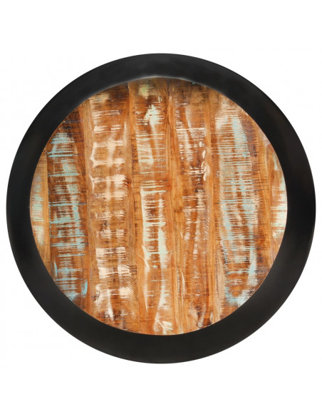 Tavolino da Caffè Nero 68x68x30 cm Legno Massello di Recupero