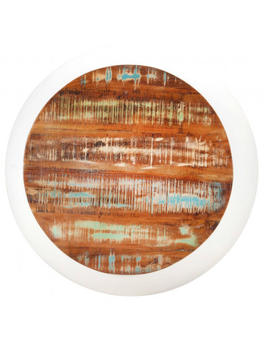 Tavolino da Caffè Bianco 68x68x30 cm in Legno di Recupero