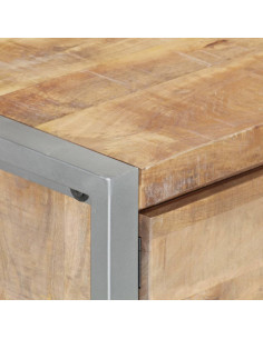 Tavolino da Salotto 95x50x40 cm in Legno di Mango Grezzo 2