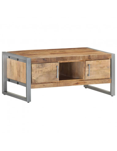 Tavolino da Salotto 95x50x40 cm in Legno di Mango Grezzo