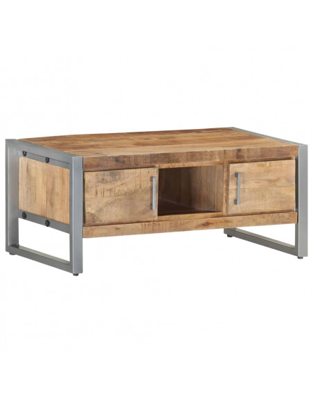Tavolino da Salotto 95x50x40 cm in Legno di Mango Grezzo