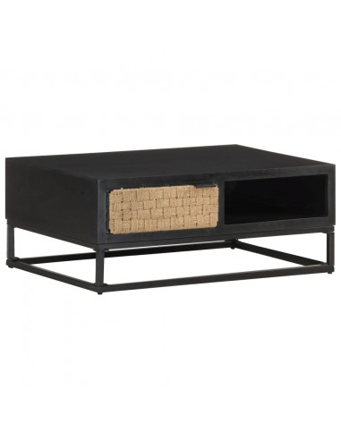 Tavolino da Salotto 90x60x35 cm in Legno Massello di Mango