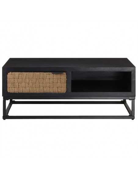 Tavolino da Salotto 90x60x35 cm in Legno Massello di Mango