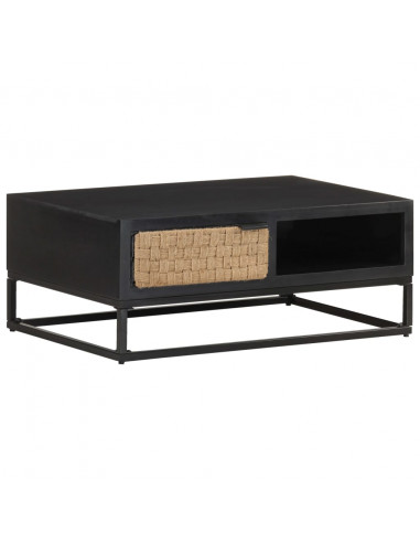 Tavolino da Salotto 90x60x35 cm in Legno Massello di Mango