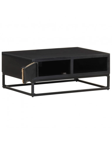 Tavolino da Salotto 90x60x35 cm in Legno Massello di Mango