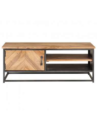 Tavolino da Salotto 90x50x35 cm in Legno Massello di Acacia