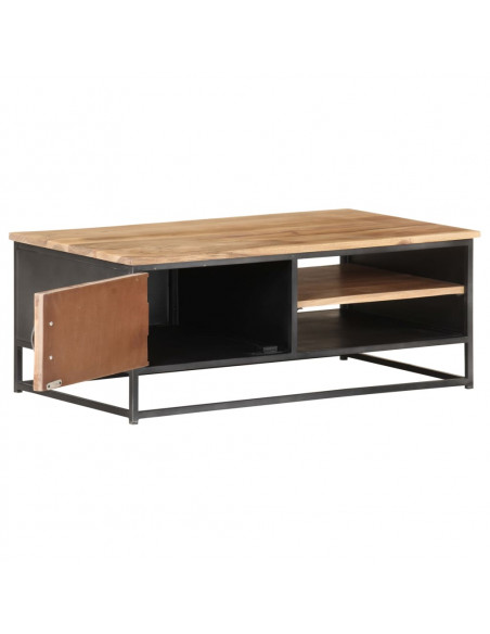 Tavolino da Salotto 90x50x35 cm in Legno Massello di Acacia