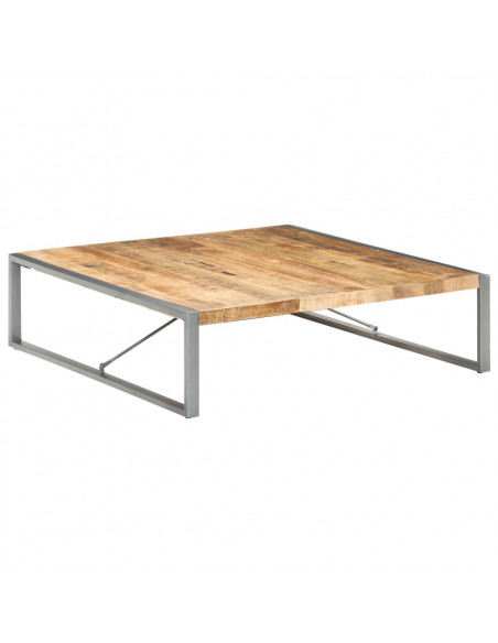 Tavolino da Salotto 140x140x40 cm in Legno di Mango Grezzo
