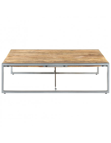 Tavolino da Salotto 140x140x40 cm in Legno di Mango Grezzo