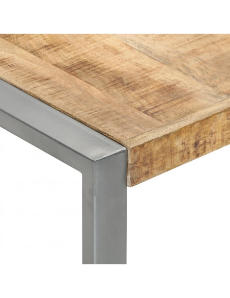 Tavolino da Salotto 140x140x40 cm in Legno di Mango Grezzo