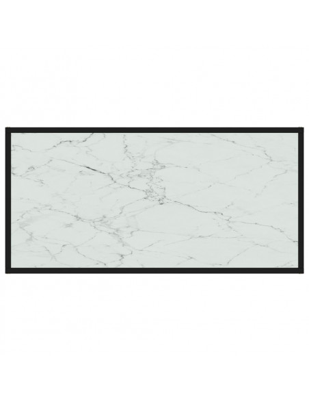 Tavolino da Salotto Bianco 100x50x35 cm in Vetro Temperato