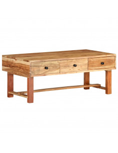 Tavolino da Caffè 100x50x40 cm in Legno Massello di Acacia 2