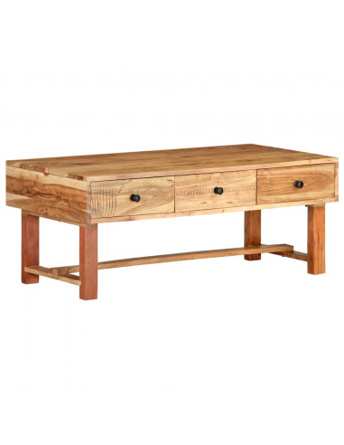 Tavolino da Caffè 100x50x40 cm in Legno Massello di Acacia