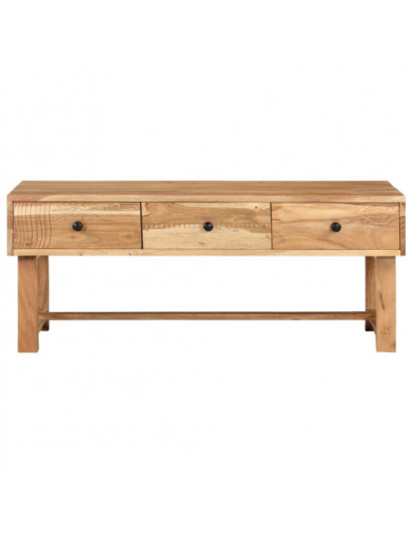 Tavolino da Caffè 100x50x40 cm in Legno Massello di Acacia