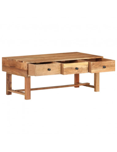 Tavolino da Caffè 100x50x40 cm in Legno Massello di Acacia