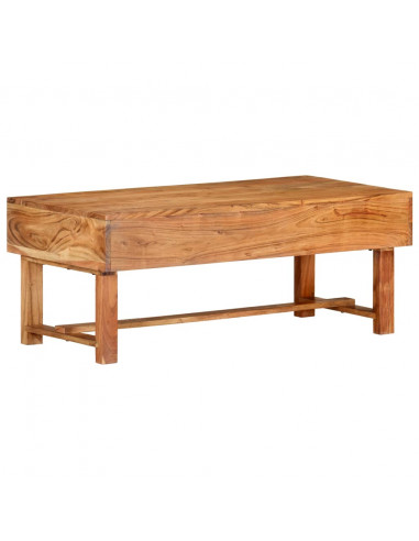 Tavolino da Caffè 100x50x40 cm in Legno Massello di Acacia