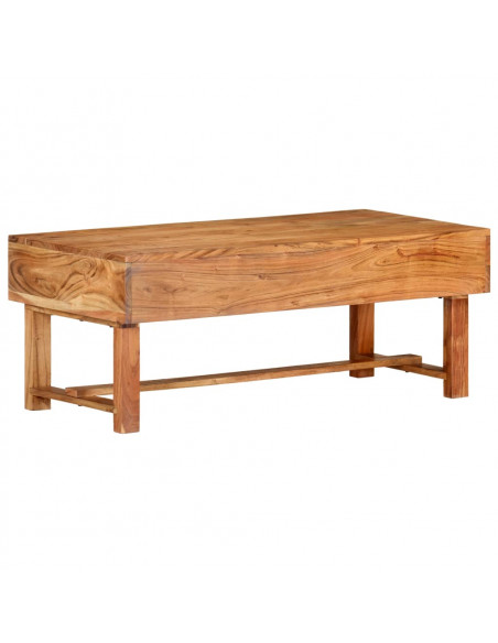 Tavolino da Caffè 100x50x40 cm in Legno Massello di Acacia