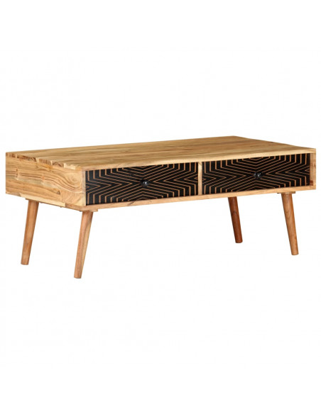 Tavolino da Caffè 100x50x39 cm in Legno Massello di Acacia