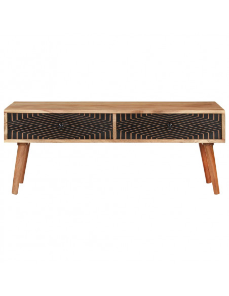 Tavolino da Caffè 100x50x39 cm in Legno Massello di Acacia