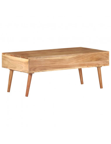 Tavolino da Caffè 100x50x39 cm in Legno Massello di Acacia