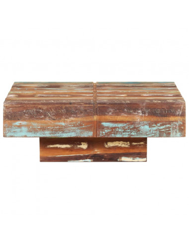 Tavolino da Caffè 80x80x28 cm in Legno Massello di Recupero