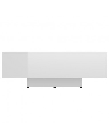 Tavolino da Salotto Bianco Lucido 85x55x31 cm Legno Multistrato