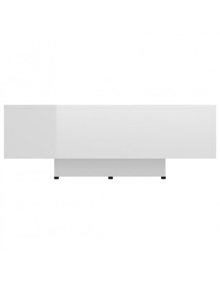 Tavolino da Salotto Bianco Lucido 85x55x31 cm Legno Multistrato