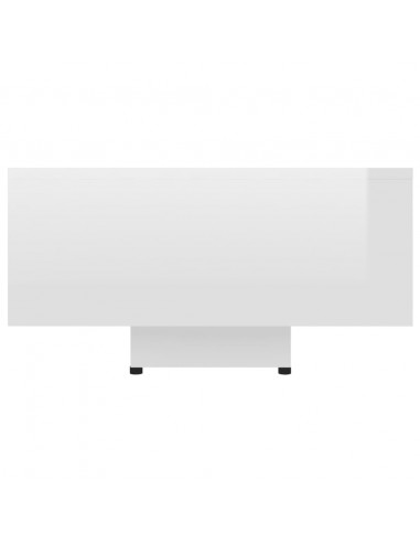 Tavolino da Salotto Bianco Lucido 85x55x31 cm Legno Multistrato