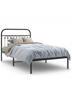 Giroletto con Testiera in Metallo Nero 100x190 cm 2