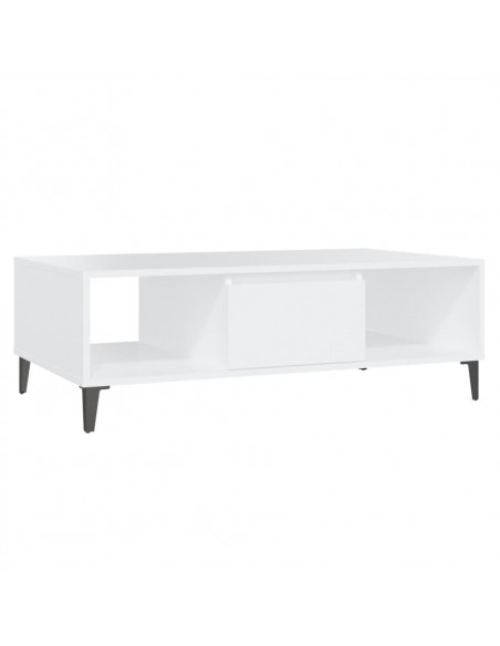 Tavolino da Salotto Bianco 103,5x60x35 cm in Legno Multistrato
