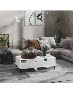 Tavolino da Salotto Bianco 103,5x60x35 cm in Legno Multistrato 2