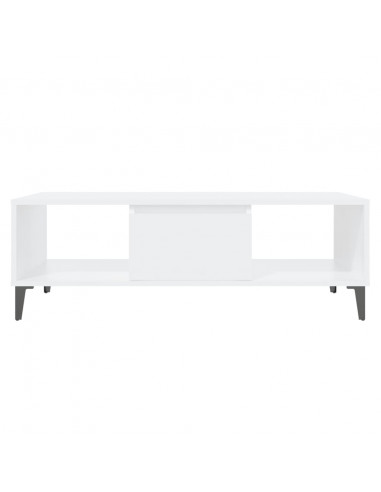 Tavolino da Salotto Bianco 103,5x60x35 cm in Legno Multistrato